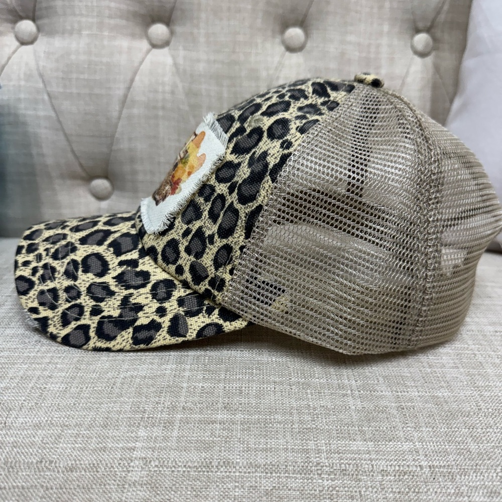 Leopard Print Fall Cap - Picture 2 of 3